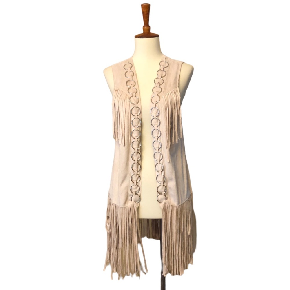 VOCAL Fringe Metal Ring Open Front Vest